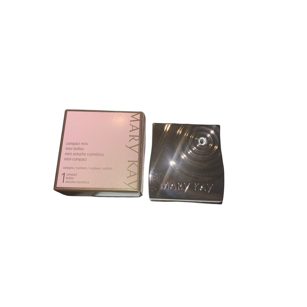 MARY KAY ROSE GOLD COMPACT MINI WITH MIRROR~UNFILLED~NIB~CUSTOMIZE~DISCONTINUED!